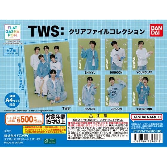 【フラットガシャポン】TWS From PLEDIS ENTERTAINMENT クリアファイルコレクション
